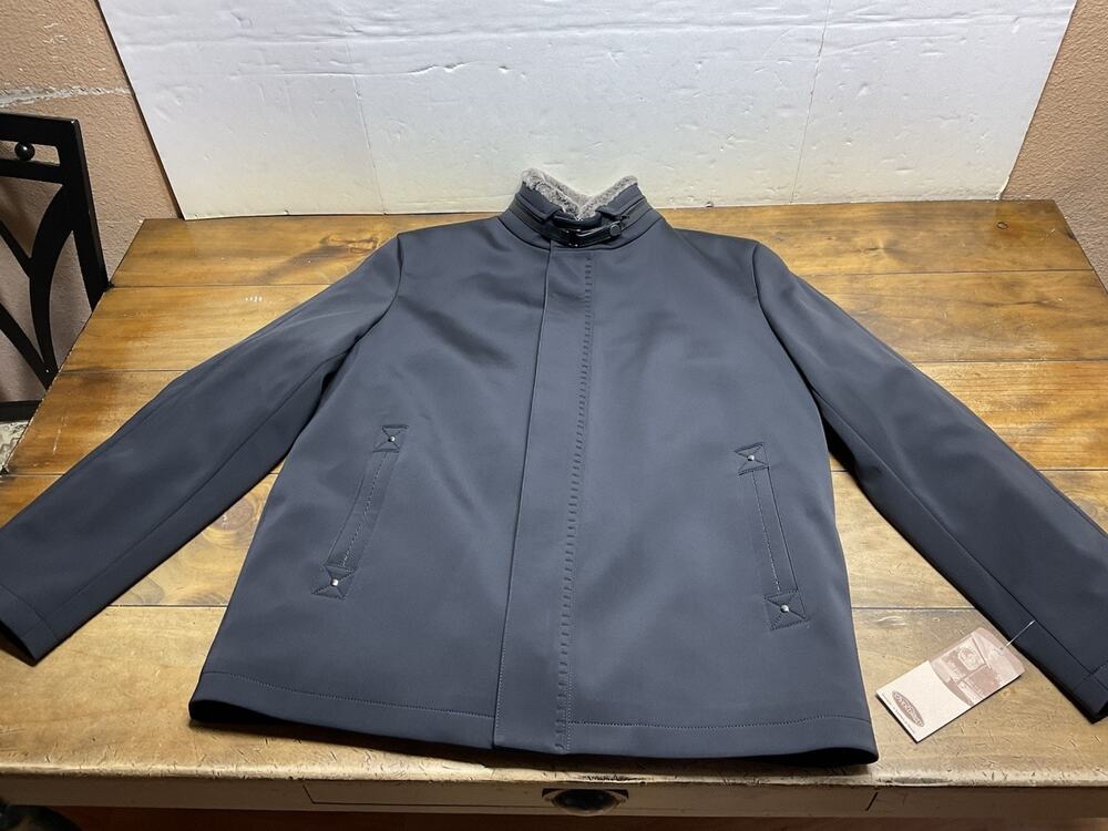 Overland Stuart Coat Microfiber W/ Removable Shearling Liner Black Size 40 NWT
